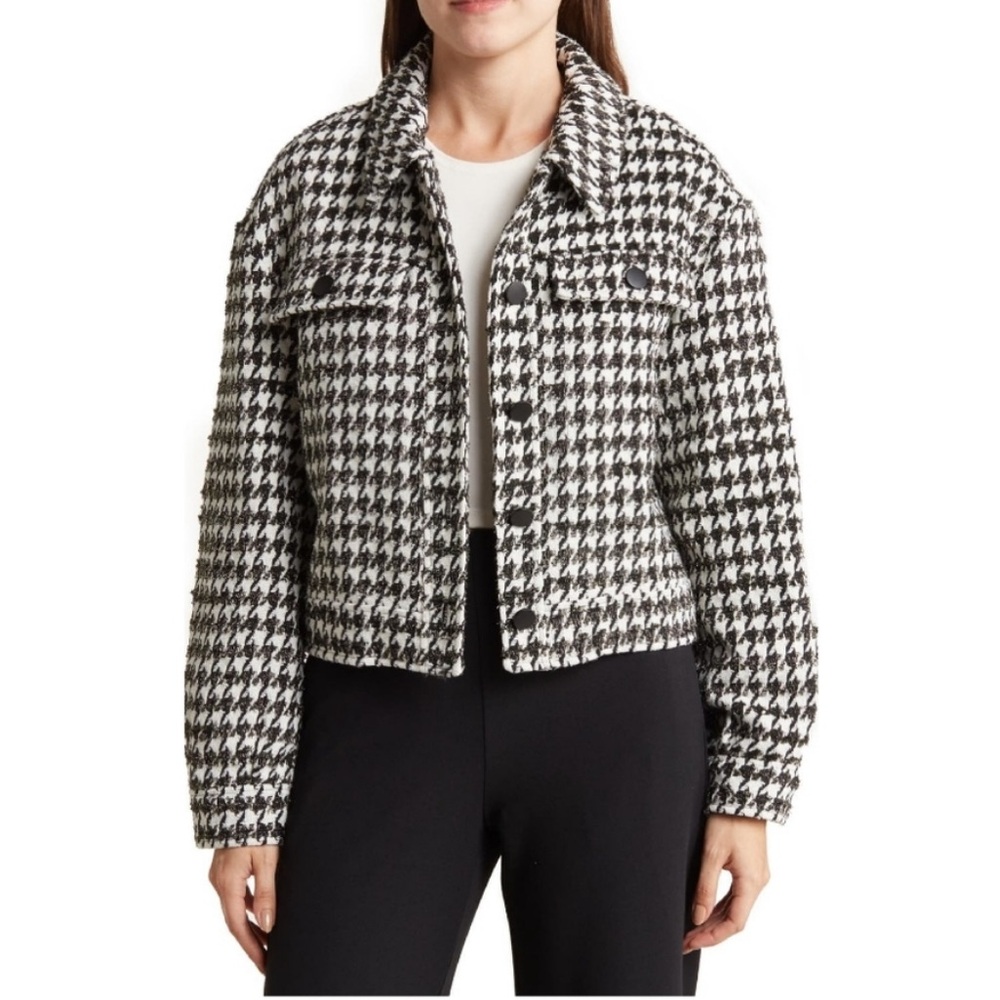 MELLODAY Black and White Houndstooth Jacket